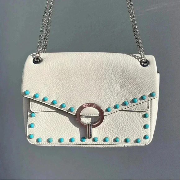 Sandro Yza bag white with turquoise beads - Picture 1 of 6